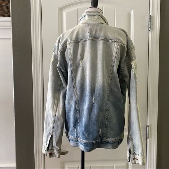 J Brand Distressed Denim Jacket Oversized Wasted - Picture 5 of 15